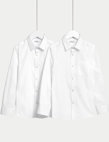 2pk Boys' Non-Iron School Shirts (2-18 Yrs) 1 of 6