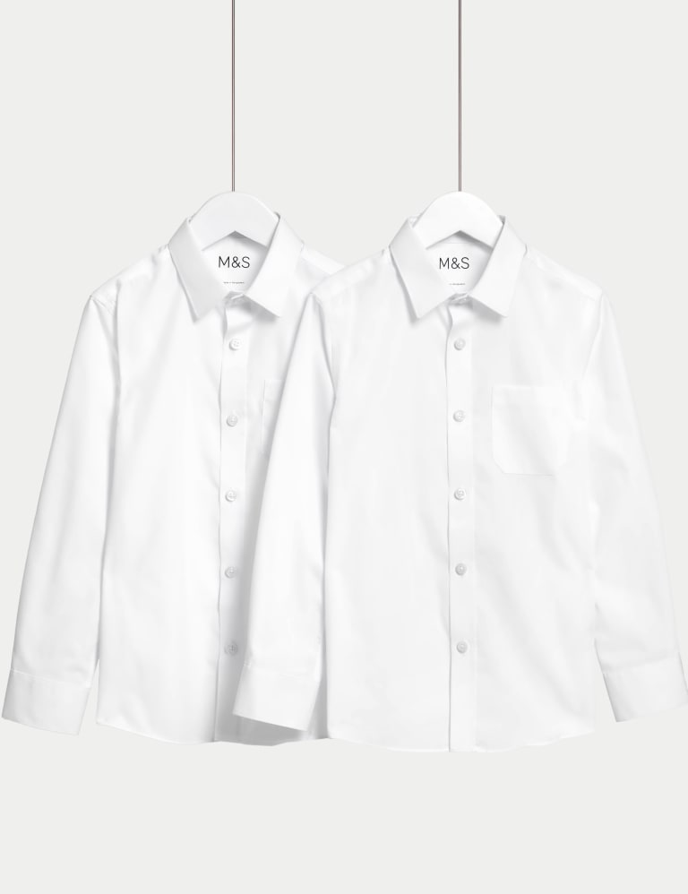 2pk Boys' Non-Iron School Shirts (2-18 Yrs) | M&S Collection | M&S