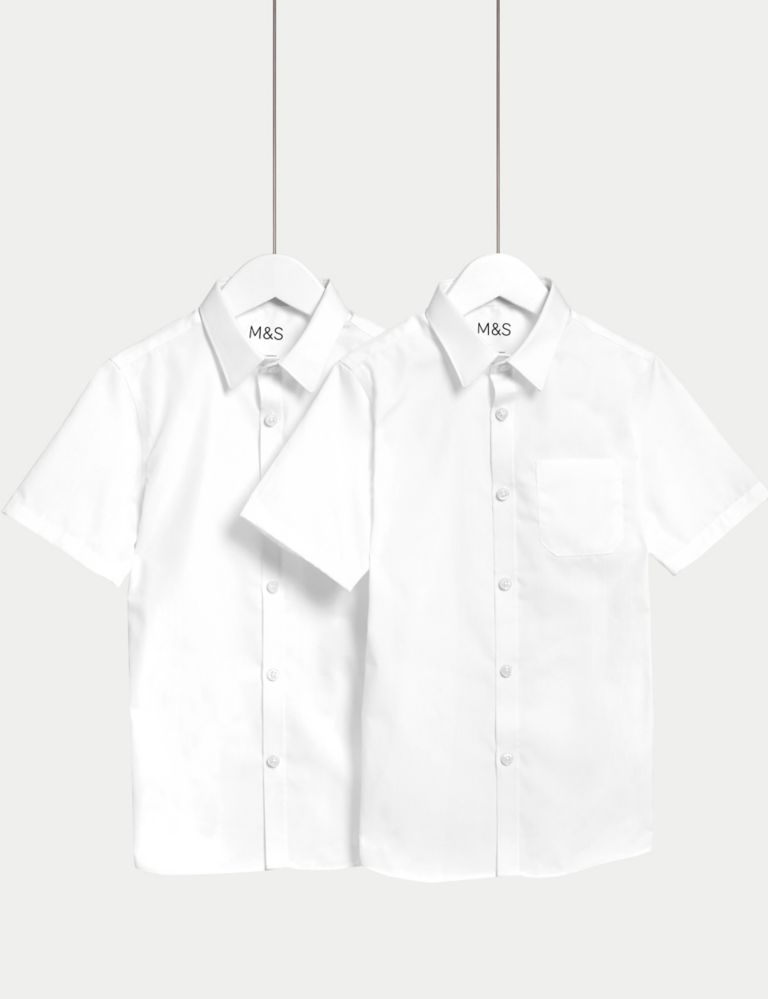 2pk Boys' Non-Iron School Shirts (2-18 Yrs) 1 of 7