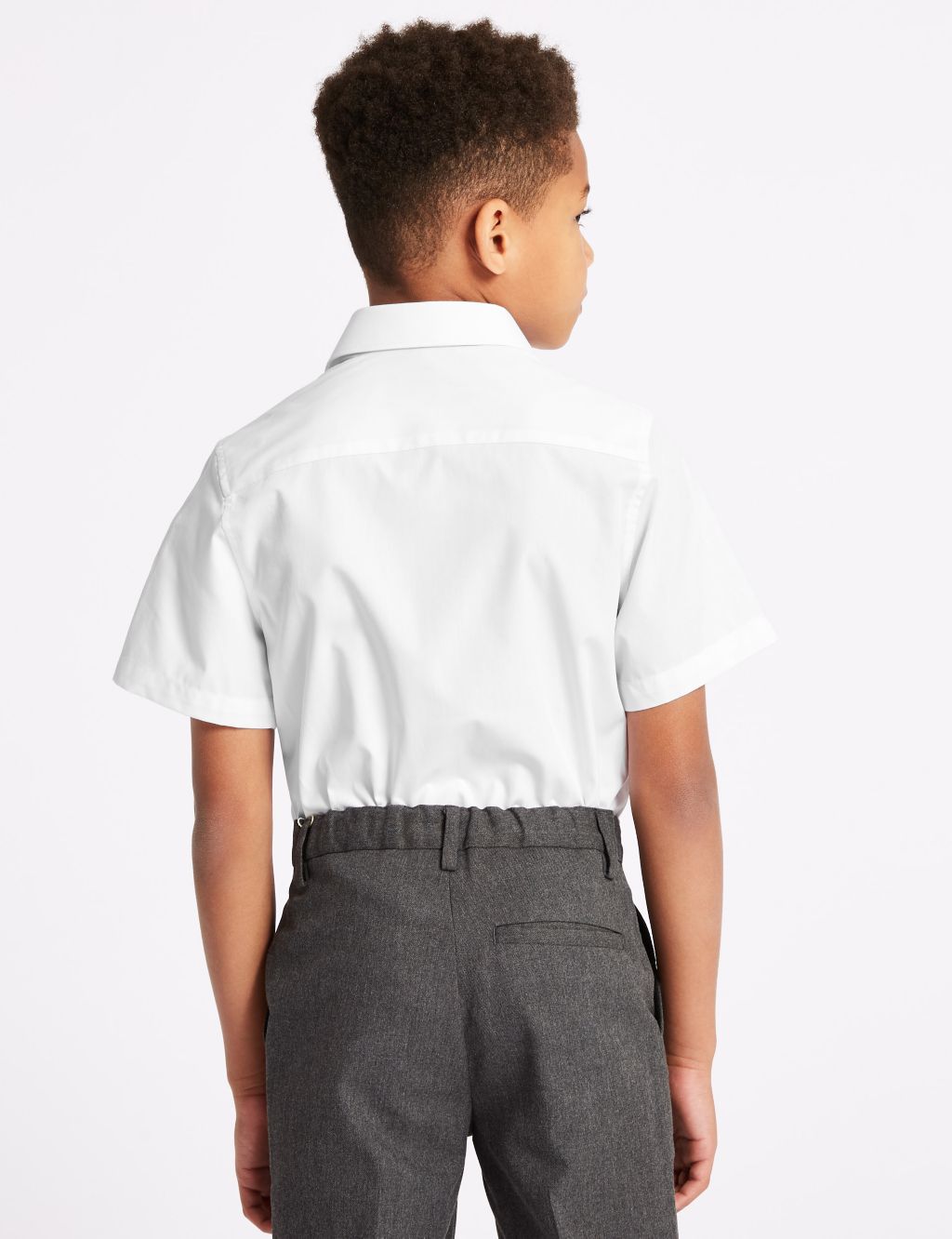 2pk Boys' Pure Cotton School Shirts | M&S