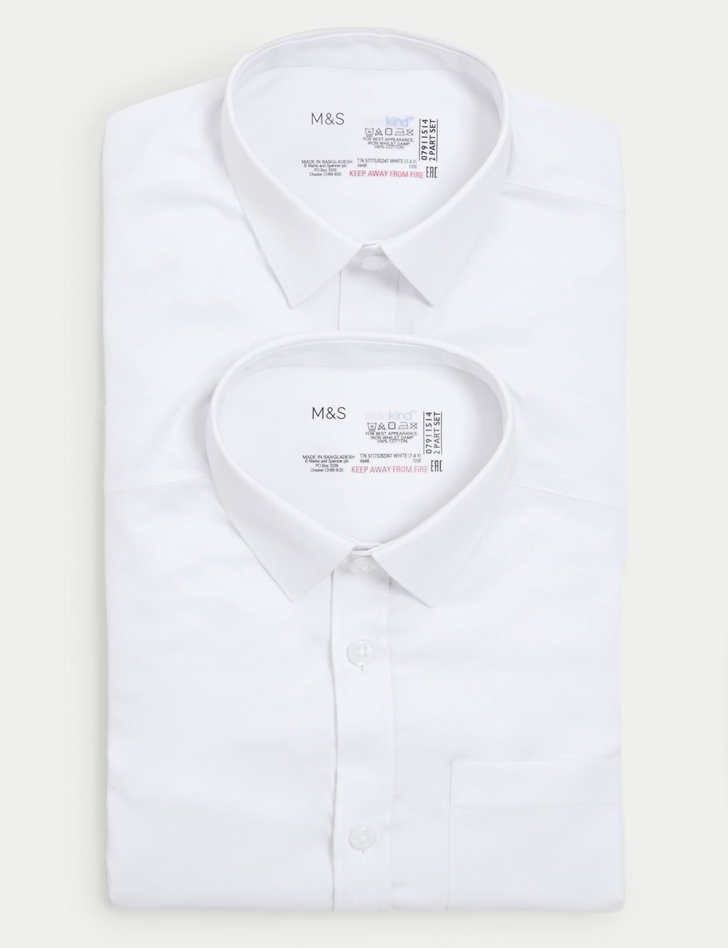 2pk Boys' Regular Fit Cotton School Shirts (2-18 Yrs) 6 of 8