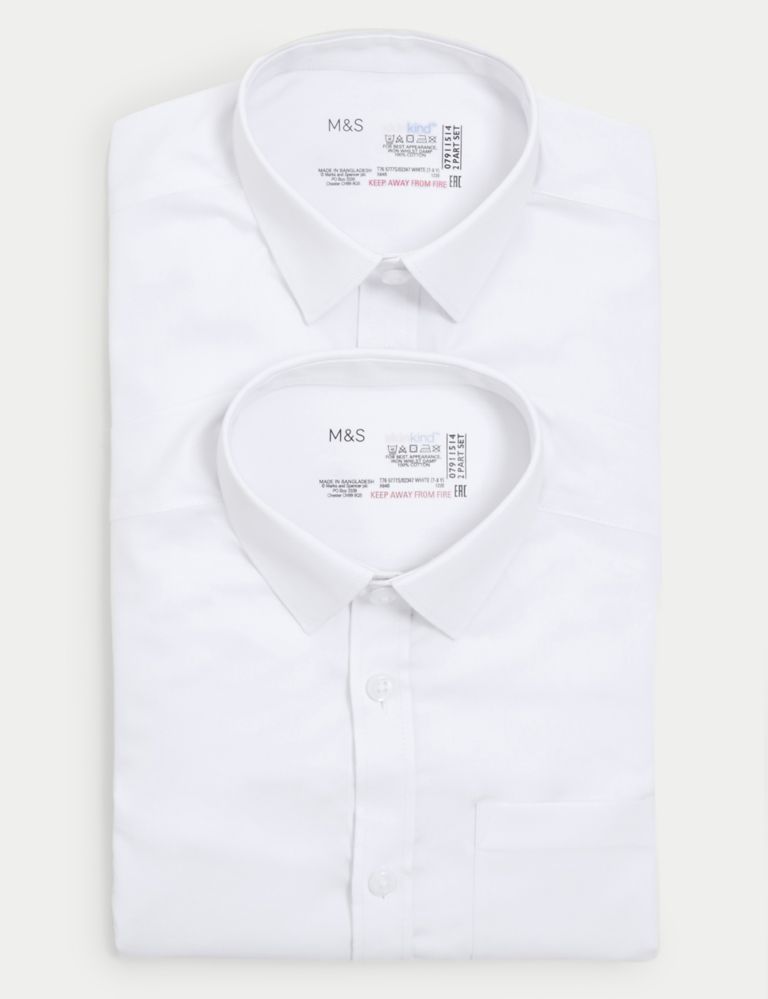 2pk Boys' Regular Fit Cotton School Shirts (2-18 Yrs) 8 of 8