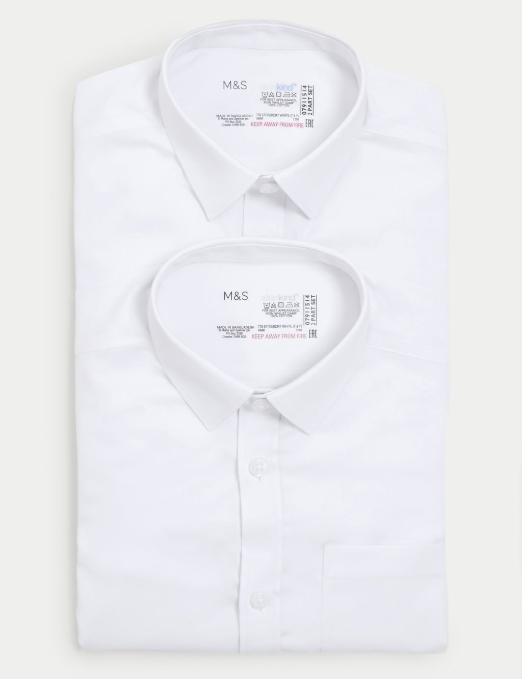 2pk Boys' Regular Fit Cotton School Shirts (2-18 Yrs) 6 of 8