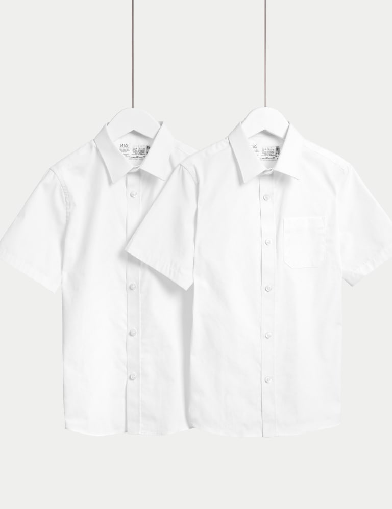 2pk Boys' Regular Fit Cotton School Shirts (2-18 Yrs) 2 of 5