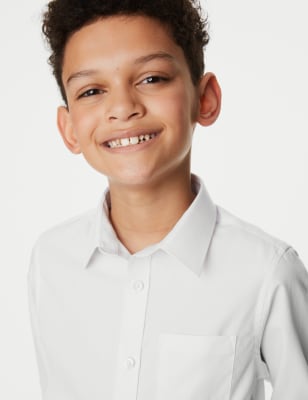 2pk Boys' Regular Fit Skin Kind™ School Shirts (2-18 Yrs) Image 2 of 5