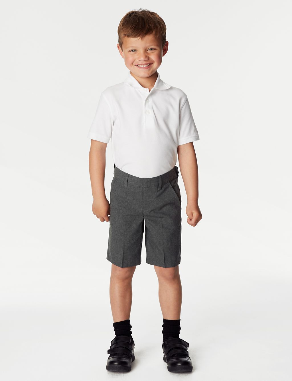 2pk Boys' Regular Leg Plus Waist School Shorts (4-14 Yrs) 1 of 4