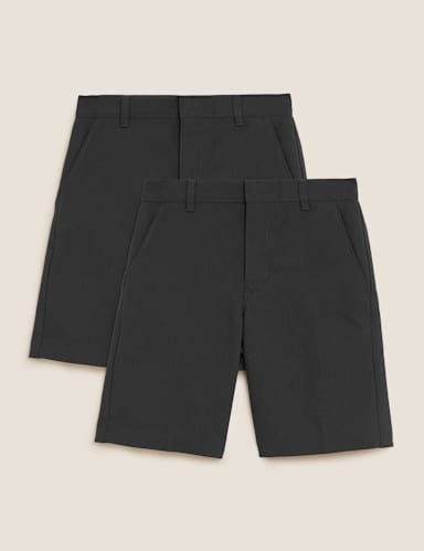 2pk Boys' Regular Leg School Shorts (2-14 Yrs) 2 of 5