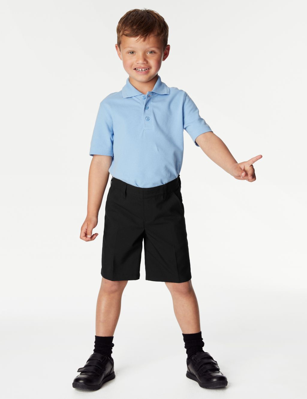 2pk Boys' Regular Leg School Shorts (2-14 Yrs) 1 of 4
