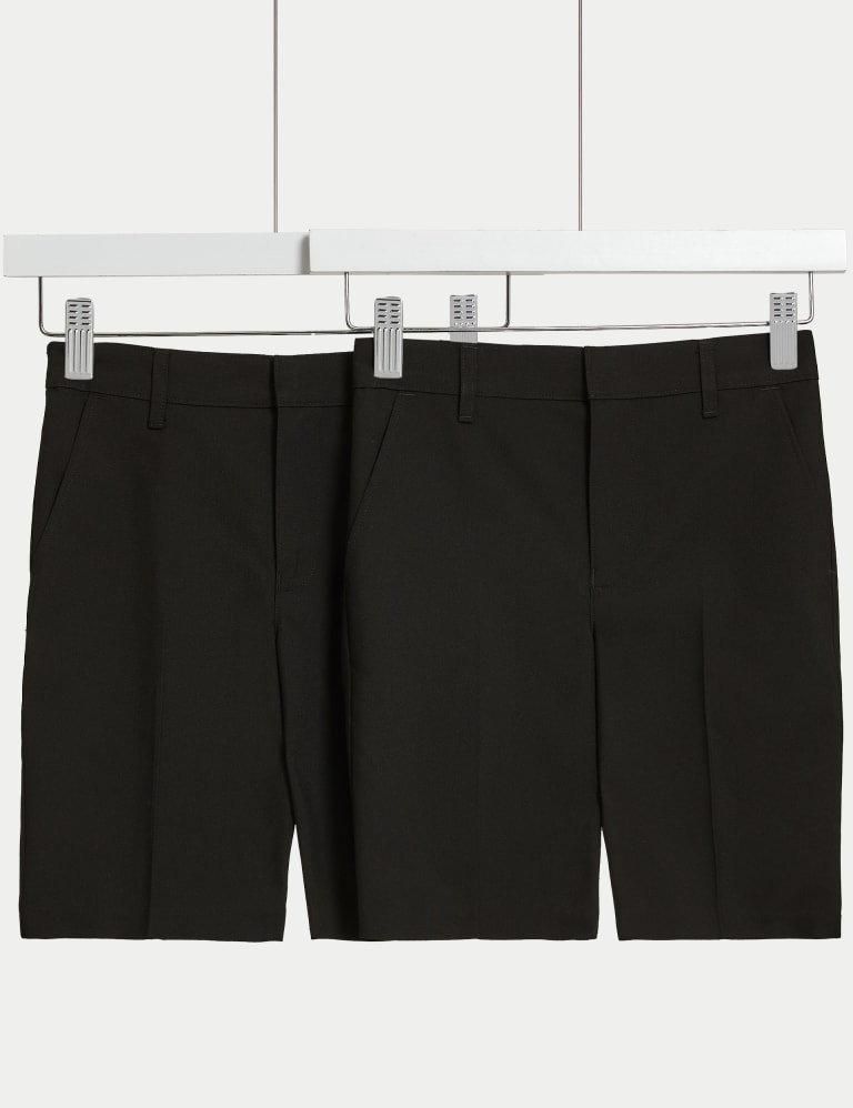 2pk Boys' Regular Leg School Shorts (2-14 Yrs) 2 of 4