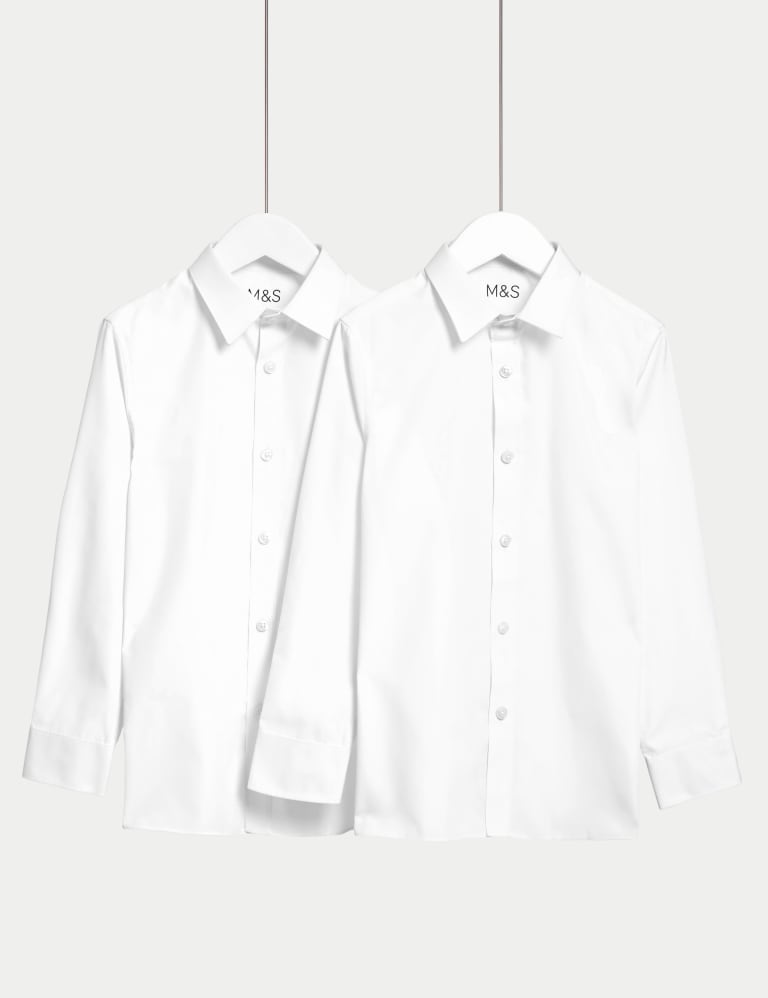 2pk Boys Skinny Fit Stretch School Shirts 2 16 Yrs