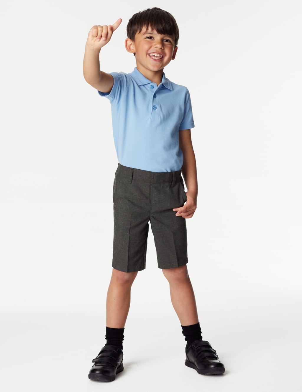 2pk Boys' Skinny Leg School Shorts (2-14 Yrs) 3 of 4