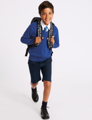 boys skinny school shorts