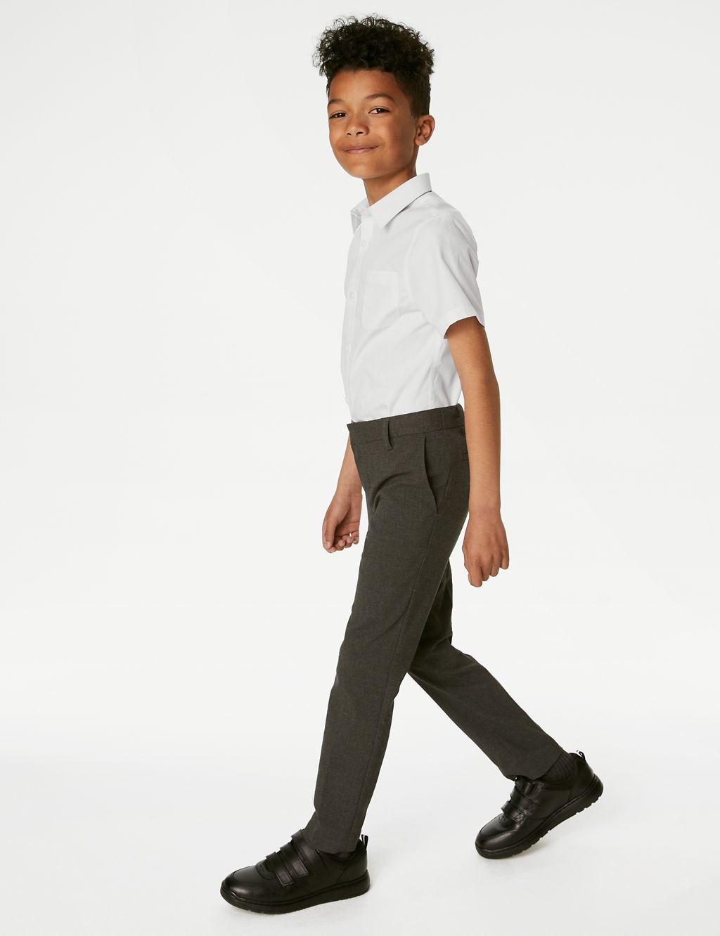 2pk Boys' Slim Fit Cotton School Shirts (2-18 Yrs) | M&S Collection | M&S