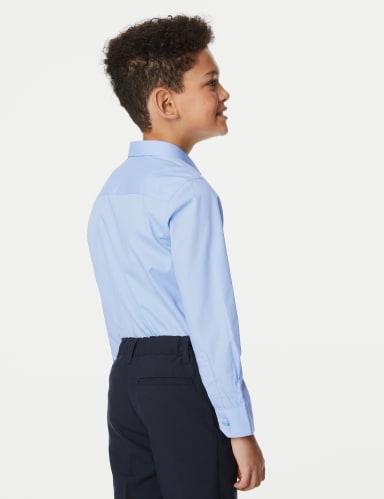 2pk Boys' Slim Fit Non-Iron School Shirts (2-18 Yrs) 3 of 6