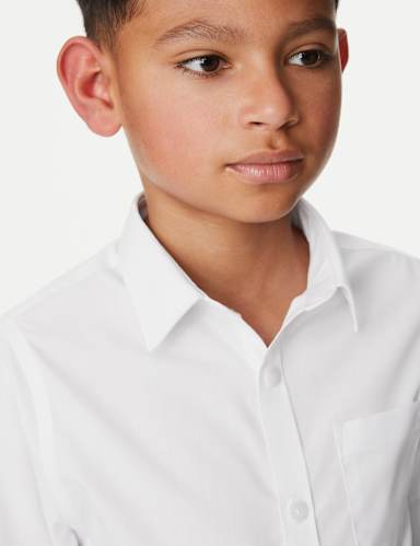 2pk Boys' Slim Fit Non-Iron School Shirts (2-18 Yrs) 2 of 6