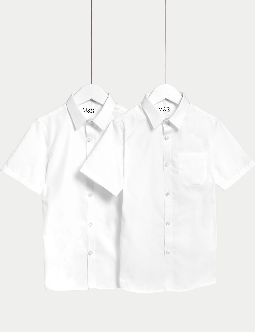 2pk Boys' Slim Fit Non-Iron School Shirts (2-18 Yrs) 3 of 5