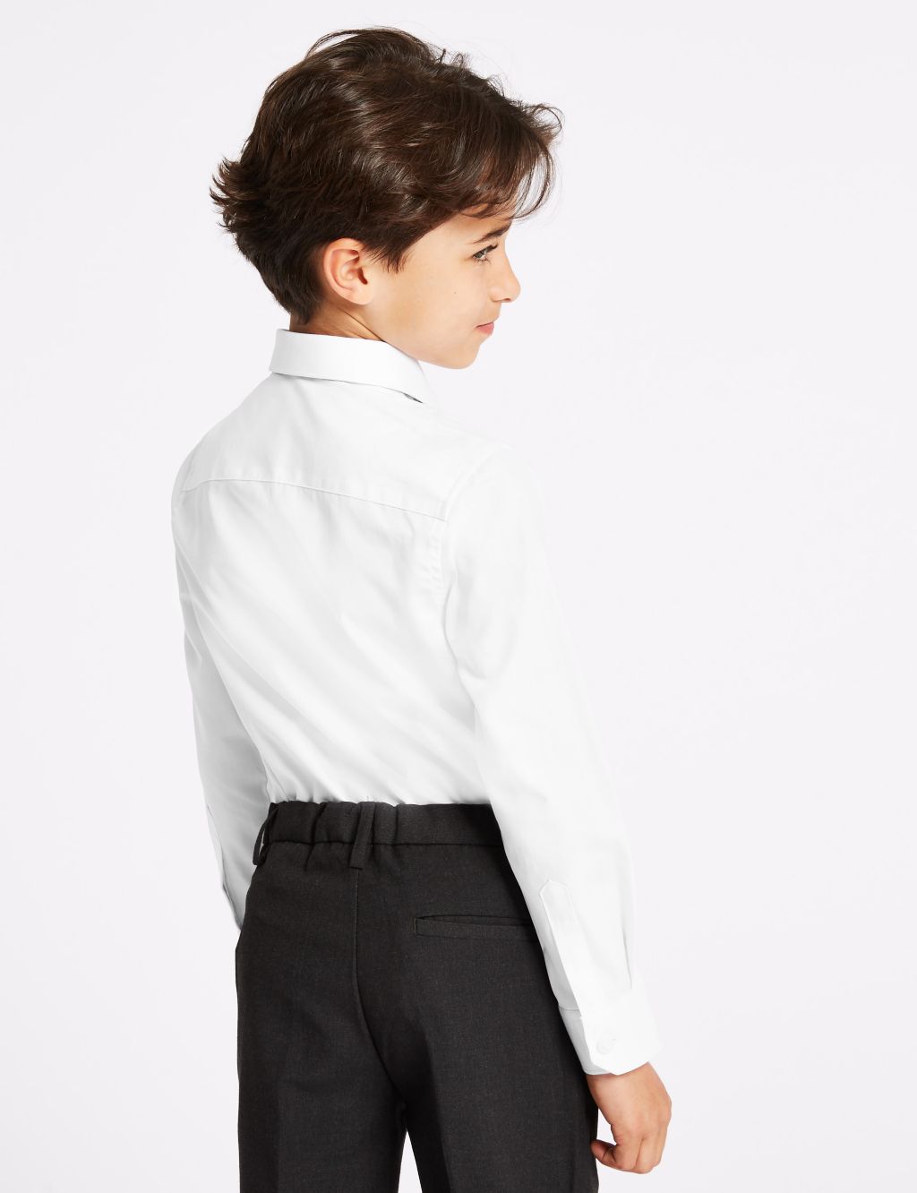 2pk Boys' Slim Fit Pure Cotton School Shirts | M&S