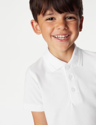 2pk Boys' Slim Fit School Polo Shirts (2-16 Yrs) Image 2 of 5
