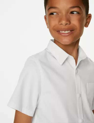 2pk Boys' Slim Fit Skin Kind™ School Shirts (2-18 Yrs) 4 of 5