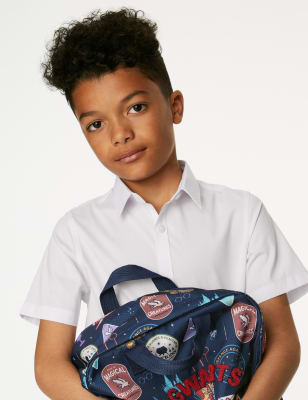 2pk Boys' Slim Fit Stretch School Shirts (2-18 Yrs) Image 2 of 6