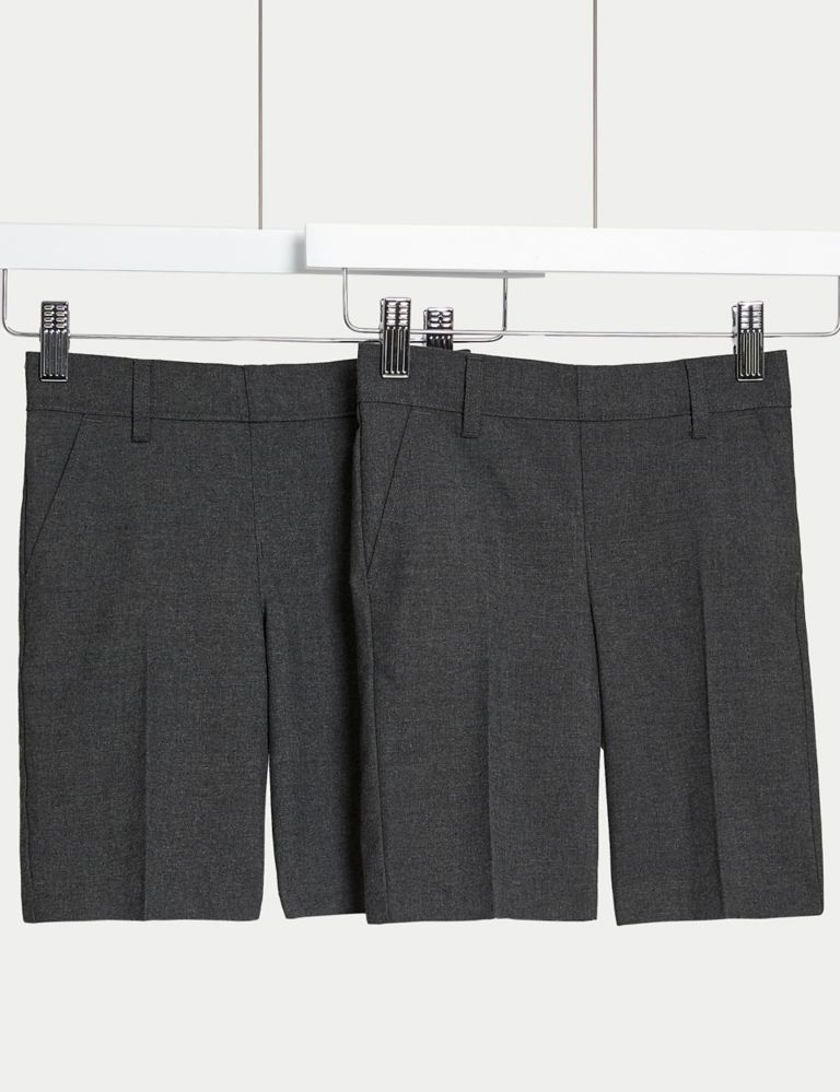 2pk Boys' Slim Leg Plus Waist School Shorts (4-14 Yrs) 1 of 4