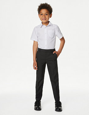 2pk Boys' Slim Leg Plus Waist School Trousers  (2-18 Yrs) Image 2 of 4