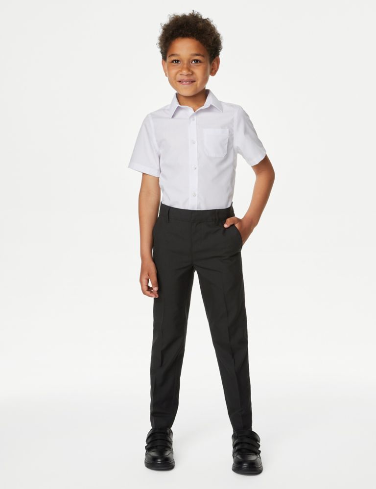 2pk Boys' Slim Leg Plus Waist School Trousers  (2-18 Yrs) 2 of 4