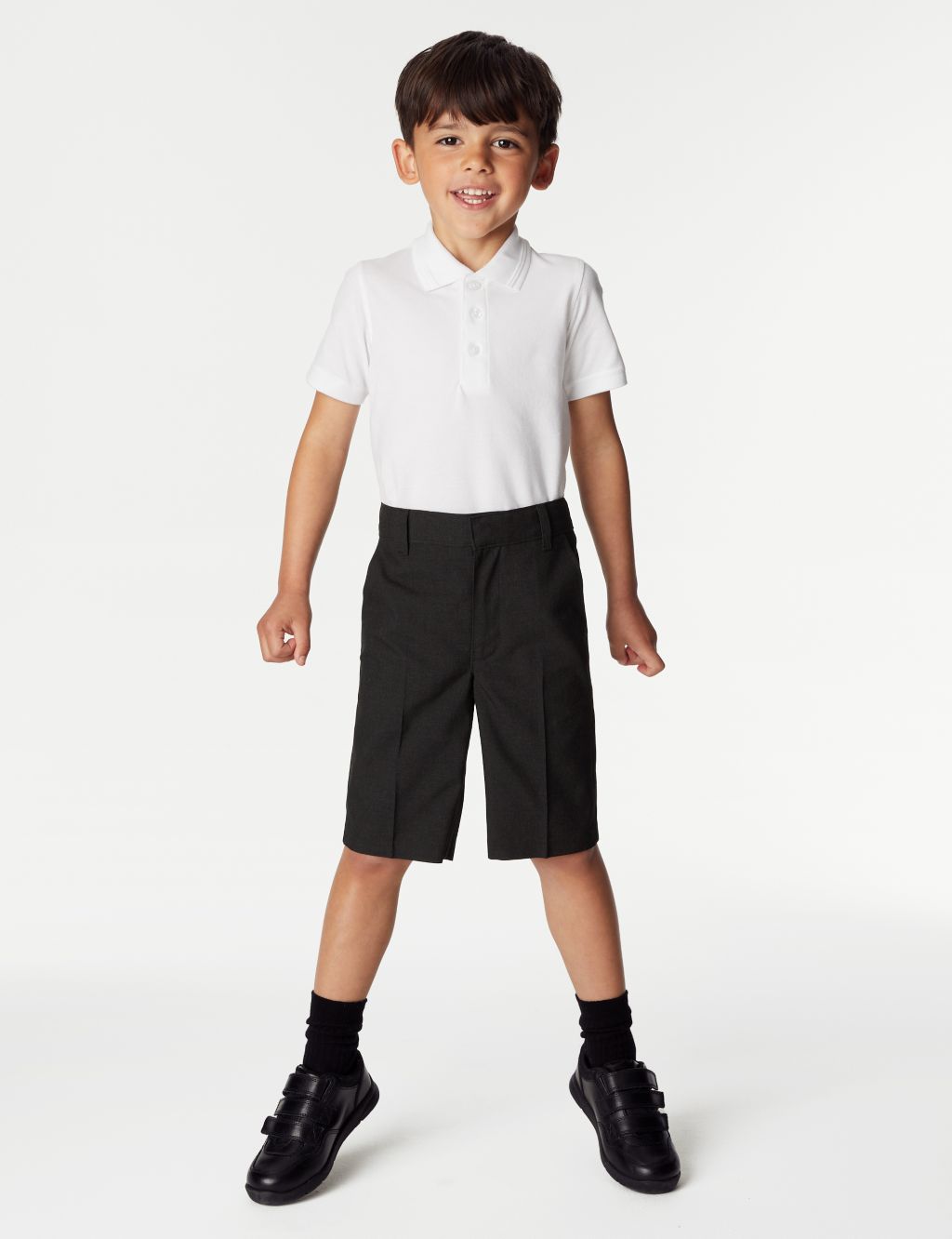 2pk Boys' Slim Leg School Shorts (2-14 Yrs) 1 of 4