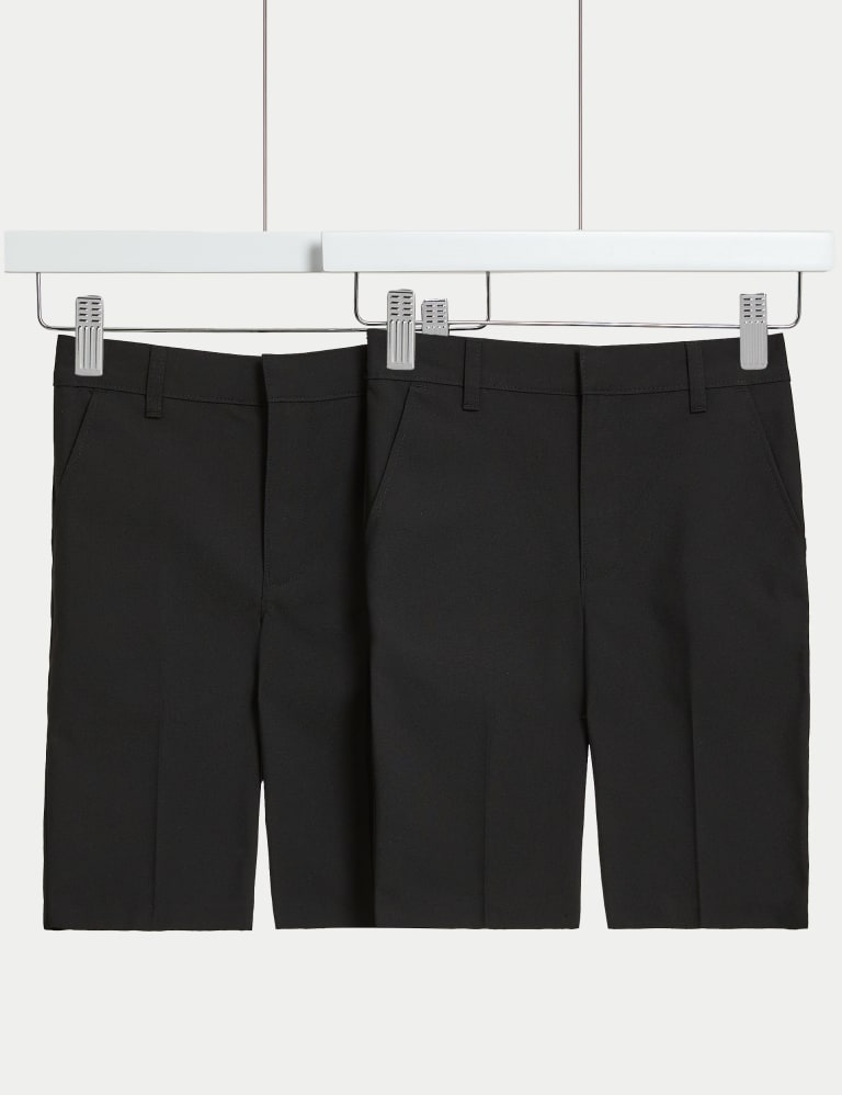 2pk Boys' Slim Leg School Shorts (2-14 Yrs) 2 of 4