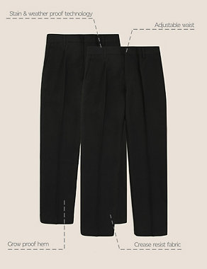 2pk Boys' Slim Leg School Trousers (2-18 Yrs) | M&S