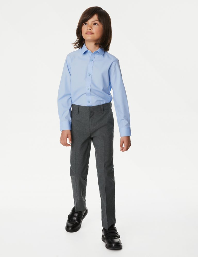 2pk Boys' Slim Leg Slim Waist School Trousers  (2-18 Yrs) 2 of 4