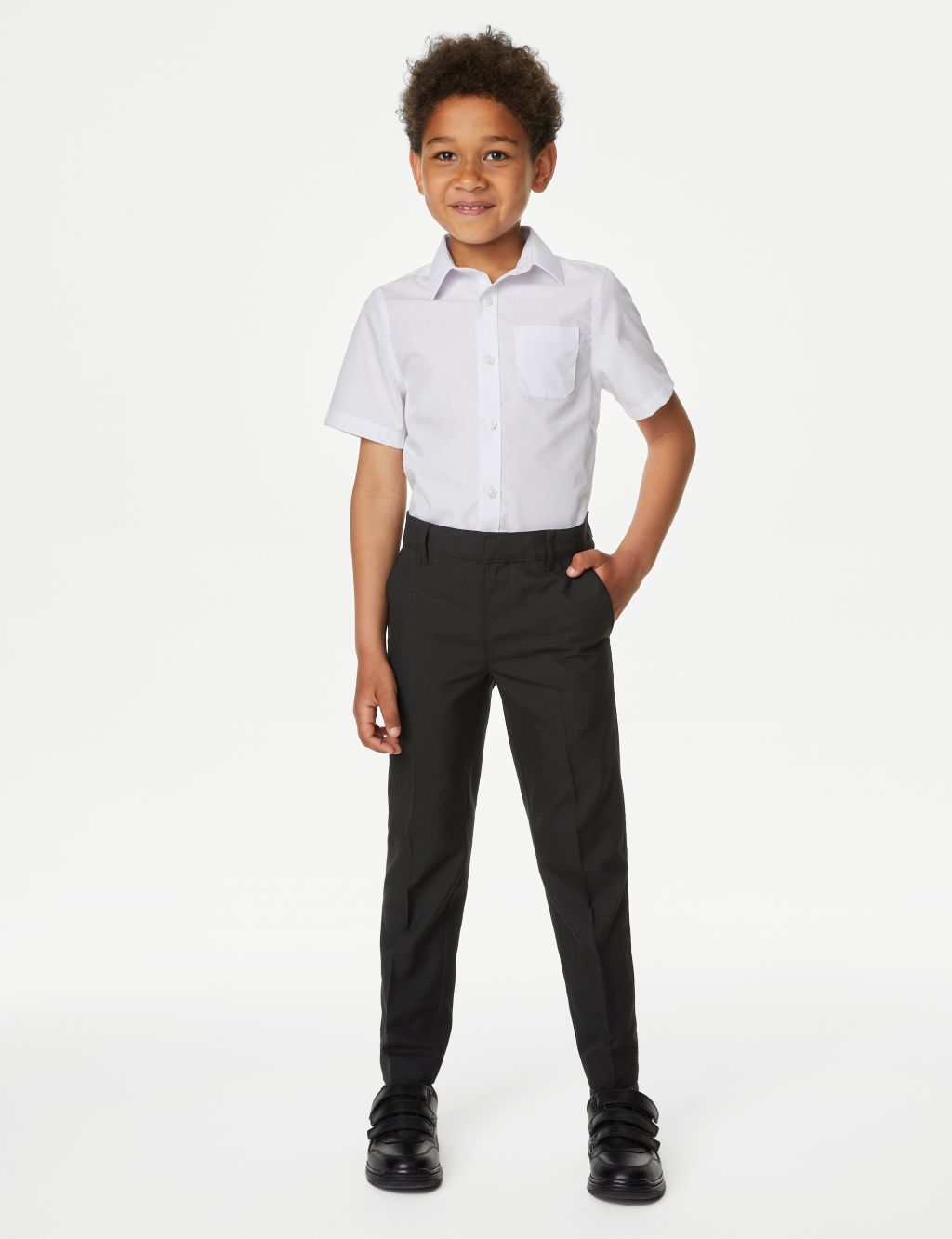 Buy 2pk Boys Slim Leg Longer Length School Trousers (2-18 Yrs) | M&S ...