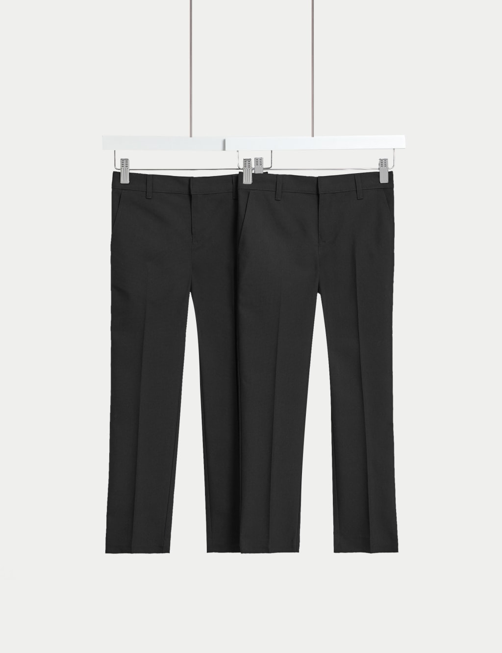 2pk Boys Slim Leg Longer Length School Trousers (218 Yrs) M&S