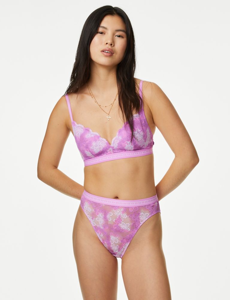 Floral Print High Leg Knickers, M&S Collection