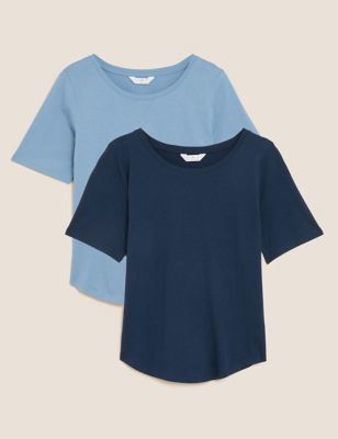 2pk Cotton Modal Cool Comfort™ Pyjama Tops | Body | M&S
