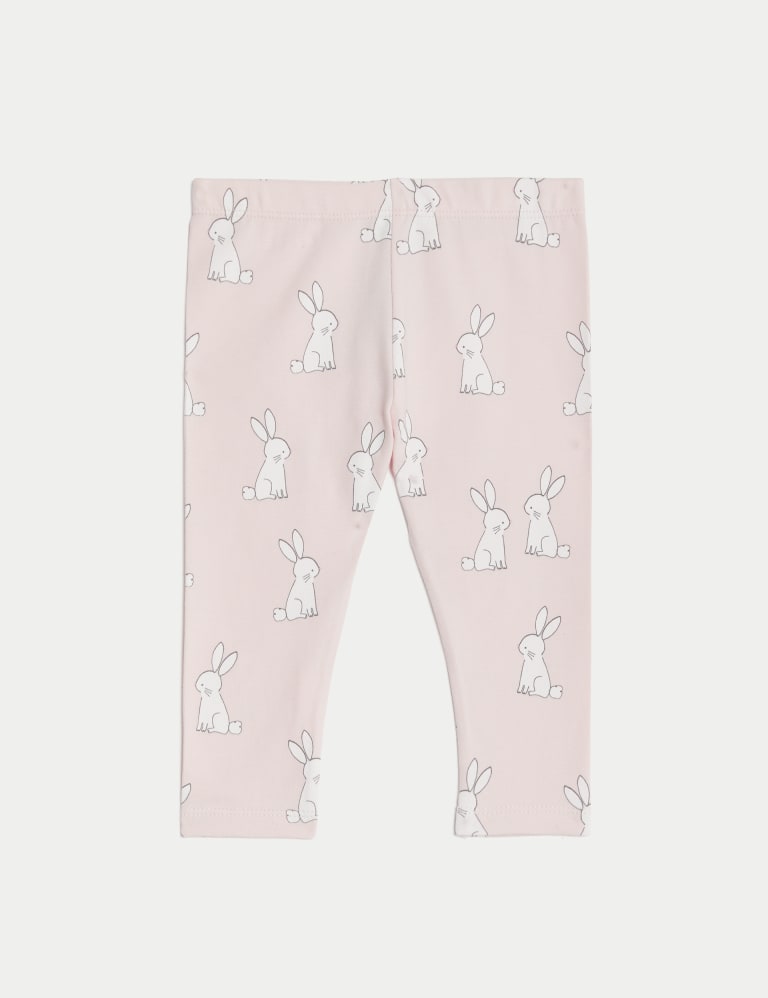 2pk Cotton Rich Bunny Leggings (0-3 Yrs) 2 of 4