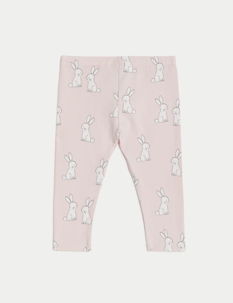 M&S Girls Collection Cotton Rich Leggings, 9-12 Months, Pink