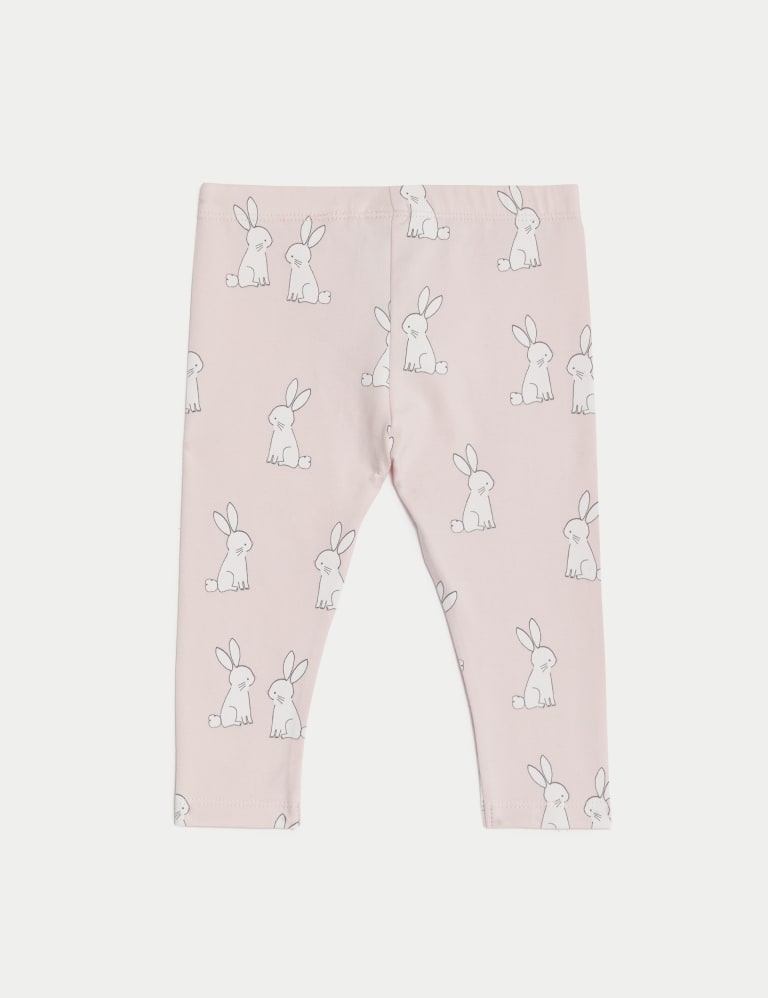 2pk Cotton Rich Bunny Leggings (0-3 Yrs) 3 of 4