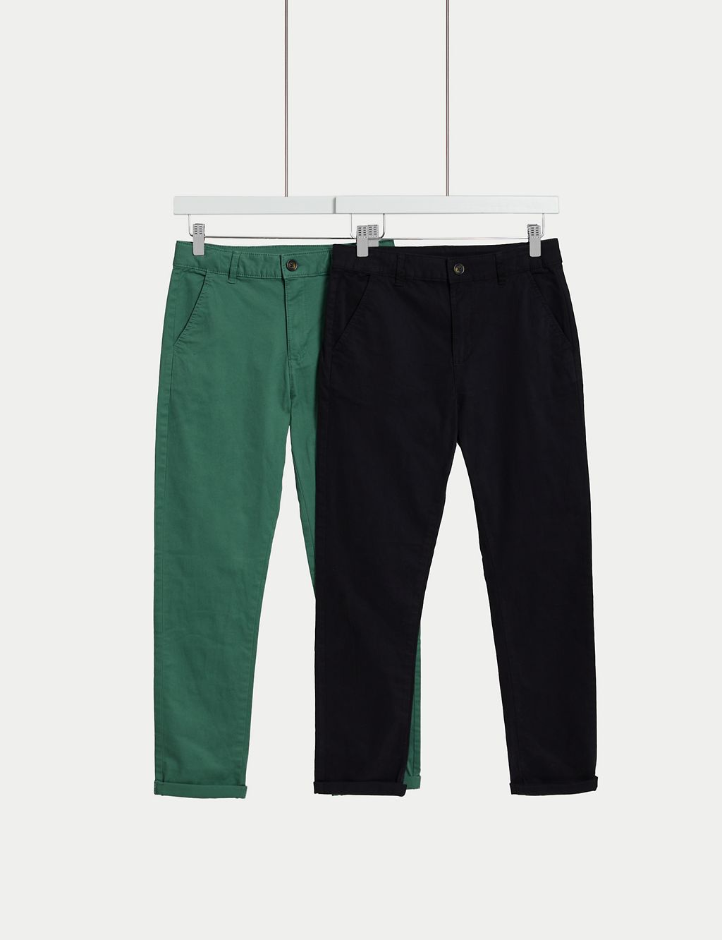 2pk Cotton Rich Chinos (6-16 Yrs) 1 of 1