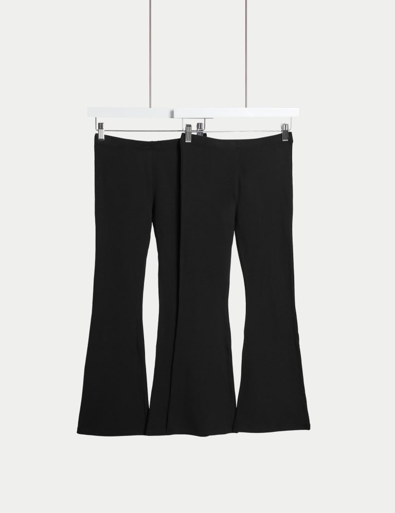 Flared leggings in stretch cotton