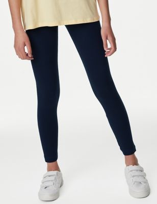 2pk Cotton Rich Ribbed Leggings (6-16 Yrs), M&S Collection