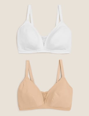 2pk Cotton Padded Full Cup Bras