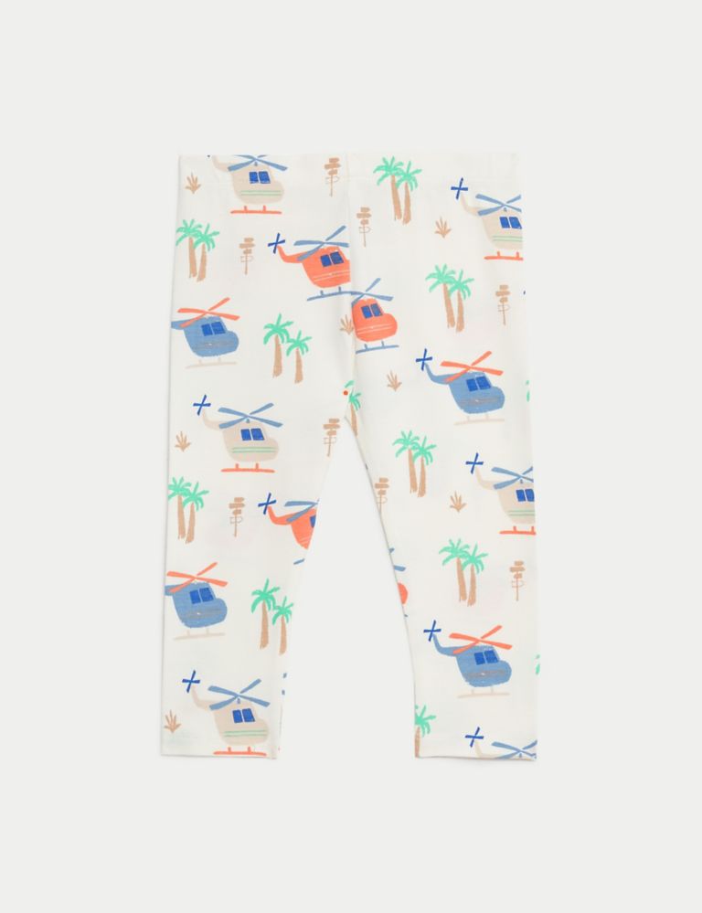 2pk Cotton Rich Printed Leggings (0 Months - 3 Years) 2 of 4