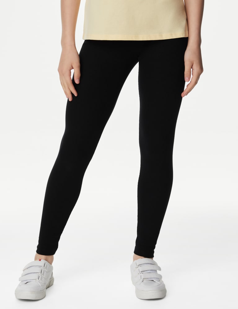 Rib Cotton Blend Leggings