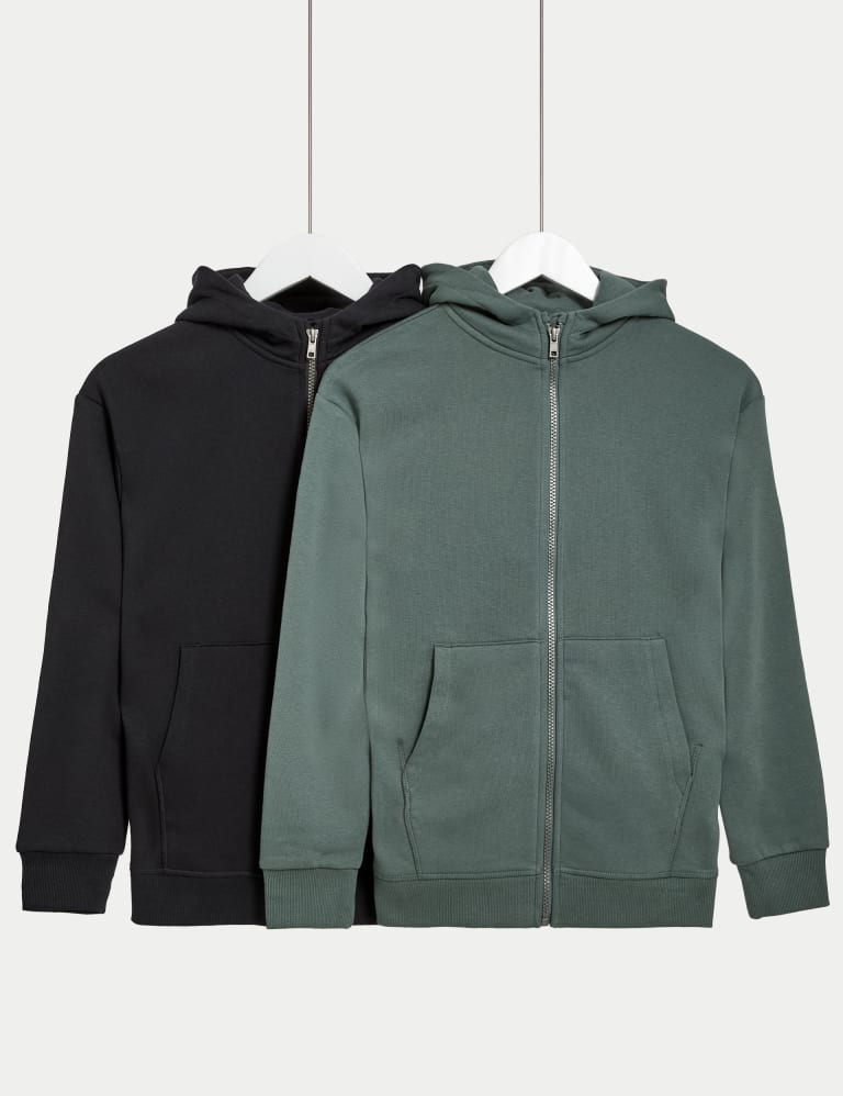 2pk Cotton Rich Zip Hoodies (6-16 Yrs) 1 of 1