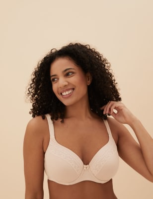 2pk Cotton Wired Full Cup Bras A-E, M&S Collection