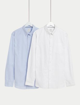 2pk Easy Iron Pure Cotton Oxford Shirts Image 1 of 1