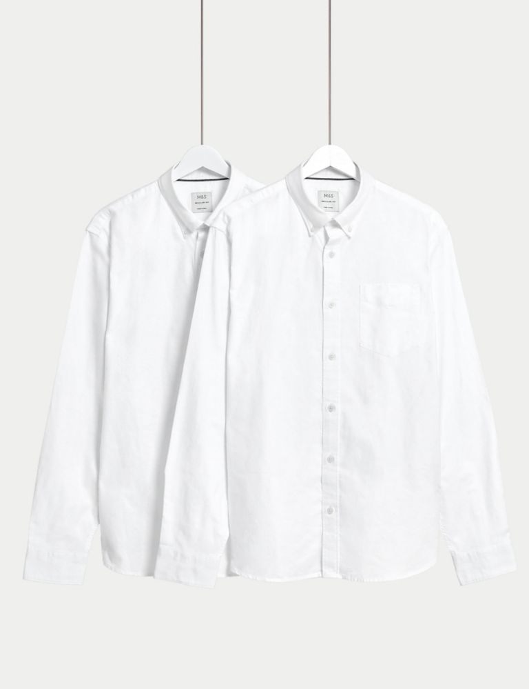 2pk Easy Iron Pure Cotton Oxford Shirts 1 of 6