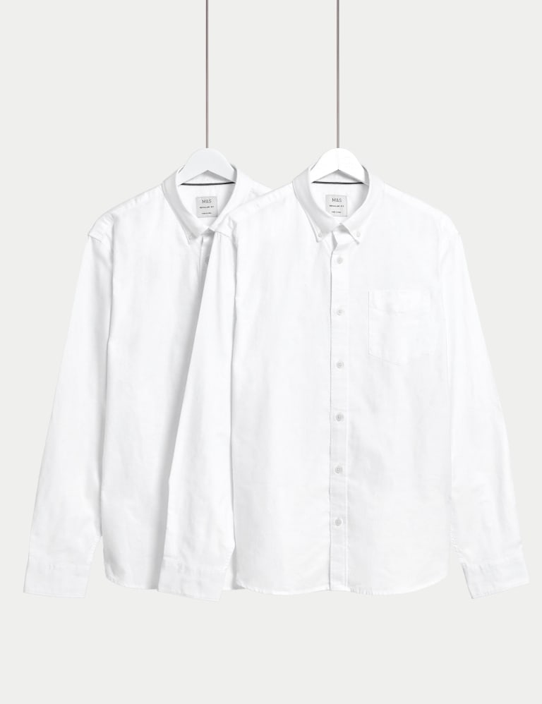 2pk Easy Iron Pure Cotton Oxford Shirts 1 of 6