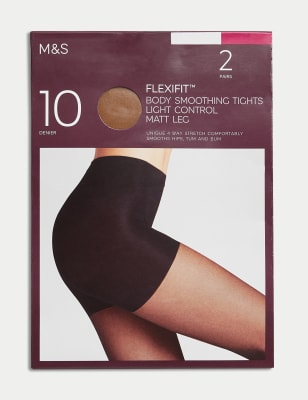 2pk Flexifit™ 10 Denier Light Control Sheer Tights Image 1 of 2
